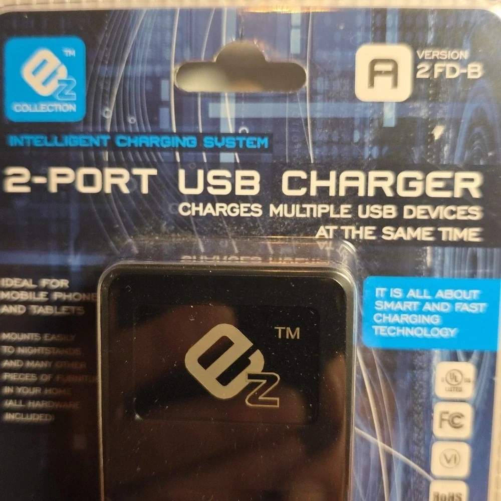 EZ Collection 2-Port USB Charger Intelligent Charging System Version A 4FD-B NEW